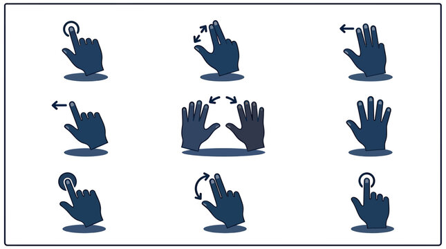 Collection of Hand Gestures for Touchscreen Interaction and Digital Navigation