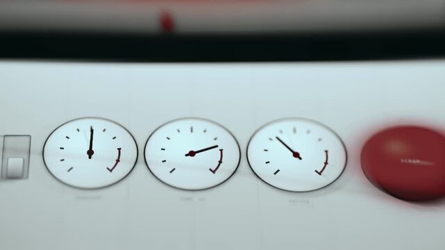 Industrial control panel with minimalist gauge indicators