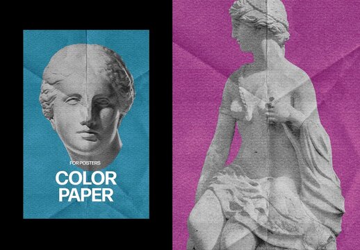 Vertical Color Paper Effect For Poster And Print Design