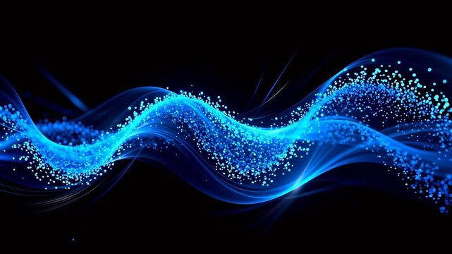 Blue glowing wave pattern