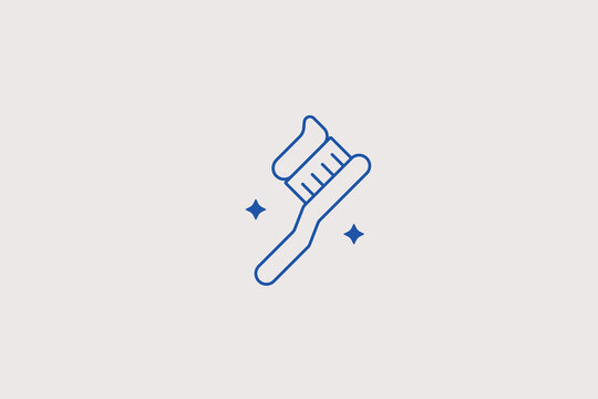 Plastic toothbrush with squeezed paste swirl line icon for dental clinic. Reliable vector illustration for stomatology center, oral hygiene blog, toothpaste packaging.