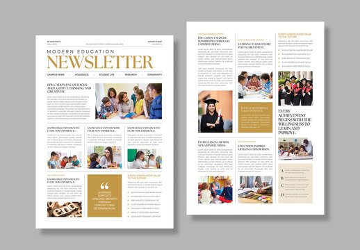 Modern Education Newsletter Template