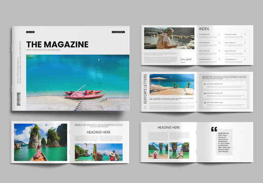 Modern Travel Magazine Template with Minimal Editorial Layout