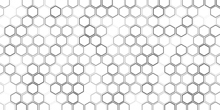 Honeycomb pattern with hexagon mesh. Texture bee comb grid. Flat vector illustration isolated on white background.