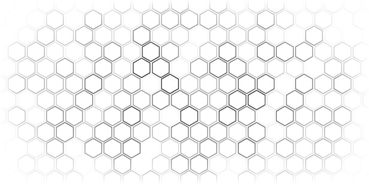 Honeycomb pattern with hexagon mesh. Texture bee comb grid. Flat vector illustration isolated on white background.