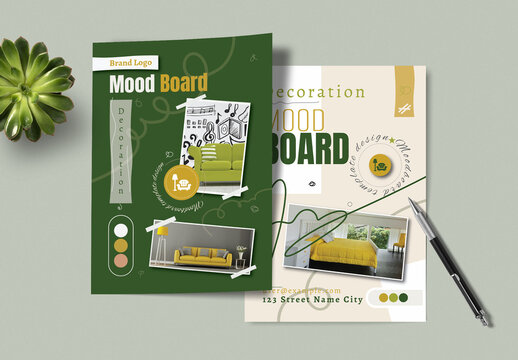 Modern Home Decor Mood Board Layout