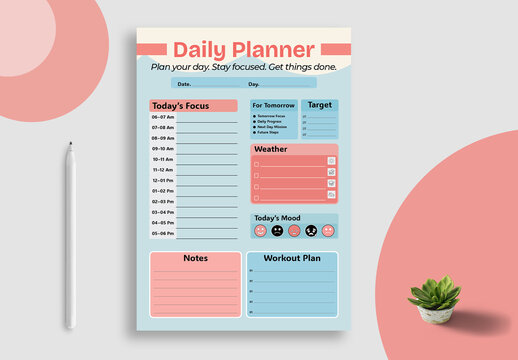 Smart Goal Daily Planner Design Template Layout