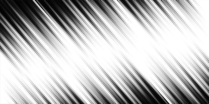 Abstract black halftone diagonal lines background with speed motion effect