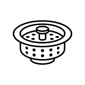 Black and white sink strainer basket.