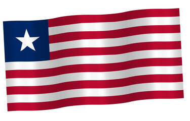 Obraz premium wave flag of Liberia icon vector illustration