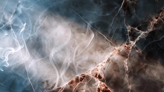 Marble texture with smoke and lightning effects on dark background