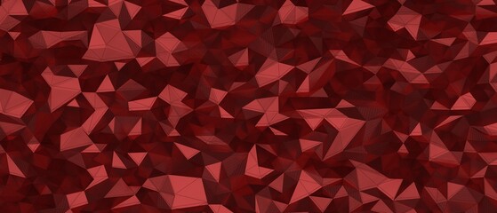 Fototapeta premium Detailed red abstract background with unique polygonal facets and textures
