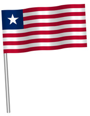 Fototapeta premium Liberia wind flag icon vector illustration