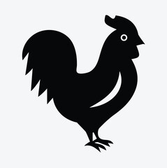 Rooster Silhouette Vector Black Chicken Farm Bird Isolated Icon © Muhammad Ali