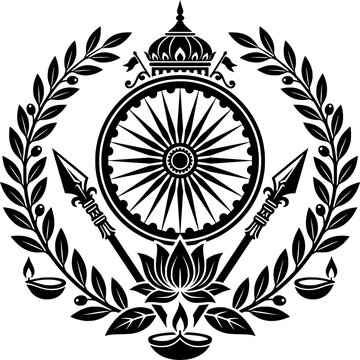 Indian Independence day vector design, Traditional Indian emblem graphic design.