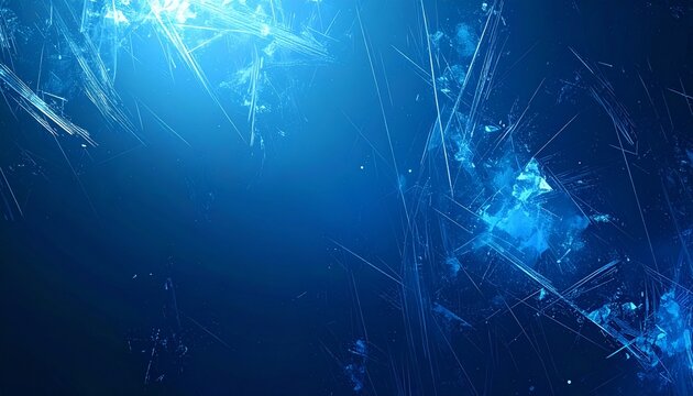 氷の下に差す光とフロストテクスチャの青背景