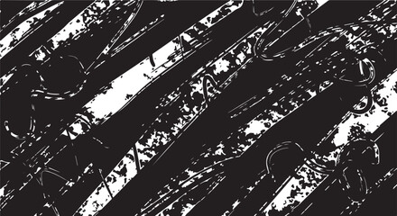 Modern and distorted abstract seamless pattern featuring horizontal black and white lines with a distressed, static, and glitch effect, creating a striking digital  © CreatAr8
