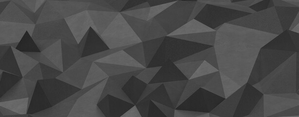 Obraz premium A dark abstract geometric polygonal background with varying textures and shades of grey.