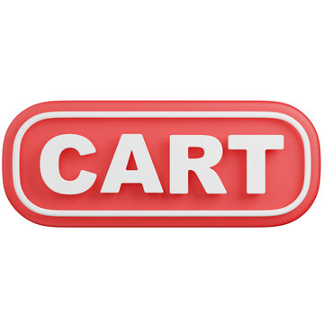 3D render  Red Cart Button Isolated icon 