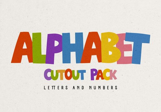 Cutout Alphabet And Numbers Pack For Typography And Graphic Design