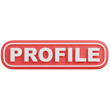 3D render  Red Plastic Profile Badge Isolated  icon 