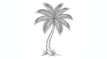 Obraz premium Hand Drawn Palm Tree Vector Illustration