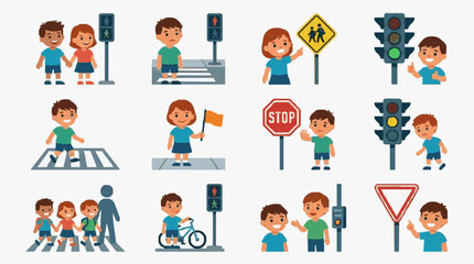 Fototapeta premium Children Learning Traffic Safety Rules.