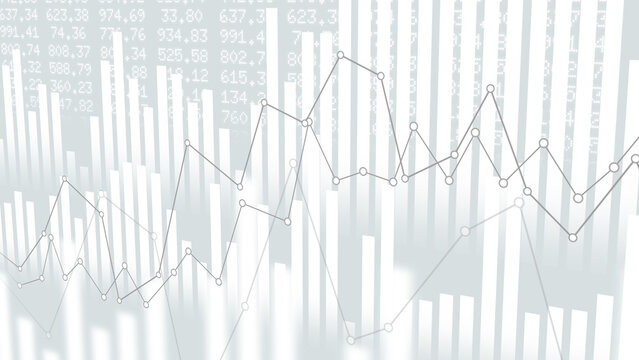 Abstract financial chart with uptrend line graph and candlestick investment growth exchange economic performance