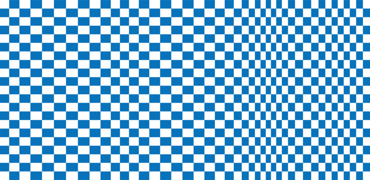 Hand drawn checkerboard background. white checker pattern with blue sea motif for a funky table decor and retro wallpaper bg. Vector illustration . EPS 10 
