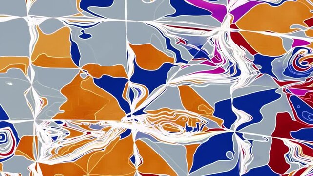 Abstract Colorful Liquid Geometric Animation, Psychedelic Fluid Art Background Loop