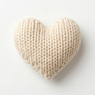     Cream Knitted Heart