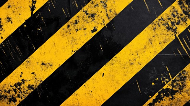 Danger warning caution black and yellow stripes seamless industrial background