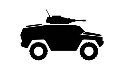 Armored Military Vehicle Silhouette Vector © Asbut
