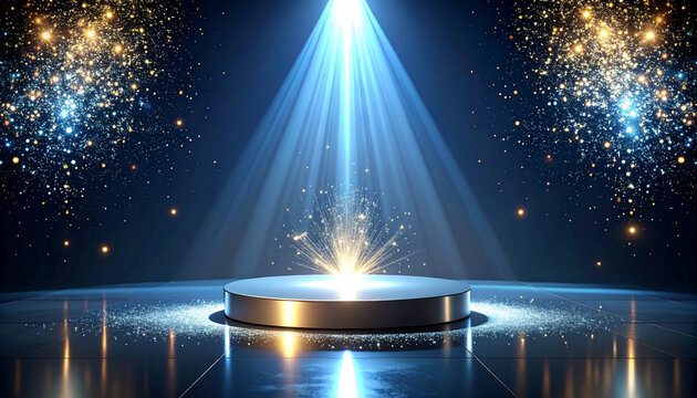 Golden Sparkling City Lights Background