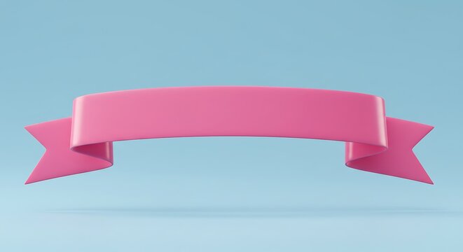 Soft Pink 3D Render: Curved Ribbon, Gentle Light