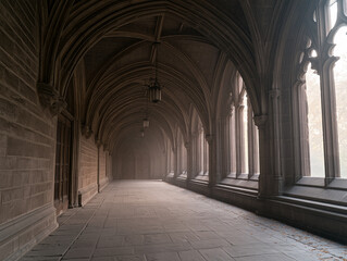 Obraz premium Moody Gothic Corridor Interior