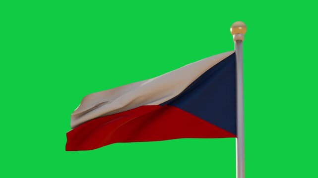 As wind gusts tricolor flag waving, rippling into travel waves, settling on clear bg