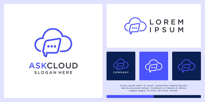 Asking cloud logo design template