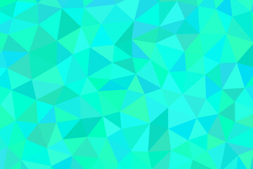 Obraz premium Low poly geometric background, turquoise and mint green abstract mosaic pattern, vibrant crystalline triangular texture for digital design
