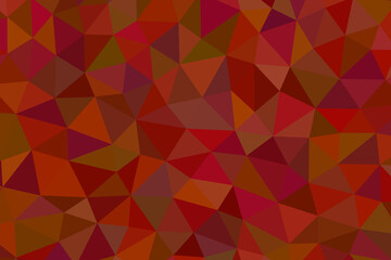 Obraz premium Low poly abstract background in warm autumn colors, geometric red and orange triangle pattern, crystalline mosaic texture for web design