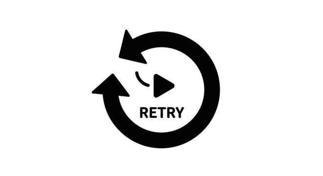 Retry button icon with arrows.