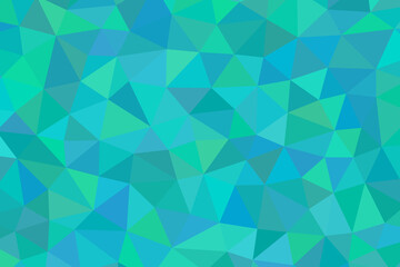 Obraz premium Teal low poly geometric background, turquoise abstract triangle pattern, blue and green crystalline mosaic texture for digital design