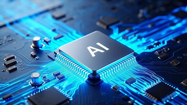 AI chip on circuit board