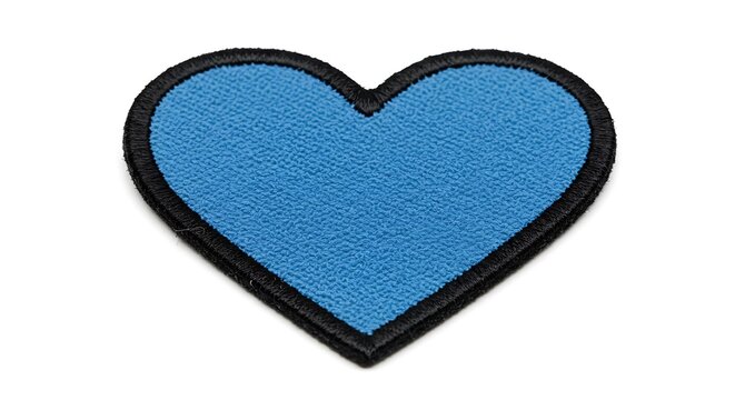 Sky Blue Heart Patch: Soft Textile Love