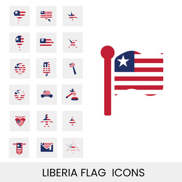 Liberia flag icons in new design