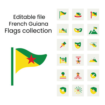 French Guiana flags icons 18 styles
