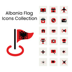 Obraz premium Albanias flags icons in new