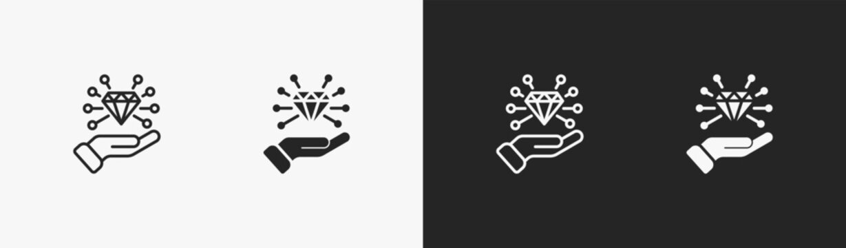 Set of envision icon in black and white collection