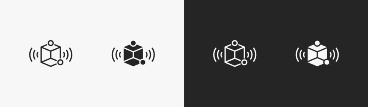 Set of connect icon in black and white collection