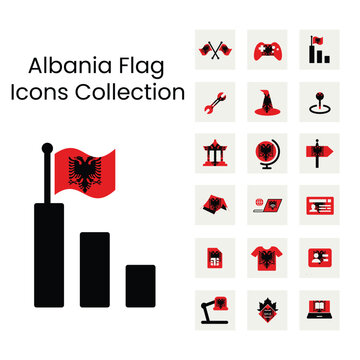 Albaniai flag icon new designs